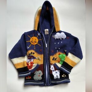 ✨5/$25 Sisandina Peruvian Sweater Felt Wool Full Zip Sweater